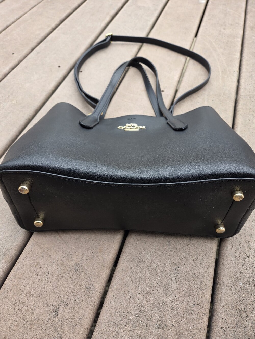 Coach Avenue Carryall Black Leather with Red Interior Tote Bag/Purse (F48733) - Picture 3 of 11
